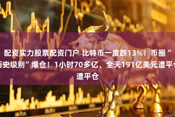 配资实力股票配资门户 比特币一度跌13%！币圈“历史级别”爆仓！1小时70多亿、全天191亿美元遭平仓